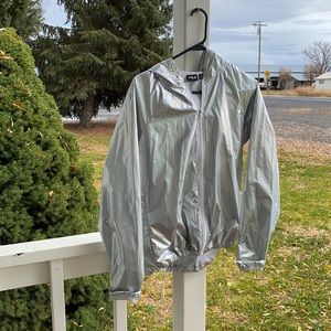 Fila silver metallic rain jacket